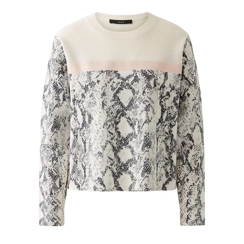 Oui Sweatshirt Pullover weiss