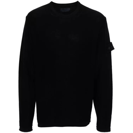 Stone Island Navy Blue Cotton-Cashmere Blend Sweaters Blue 