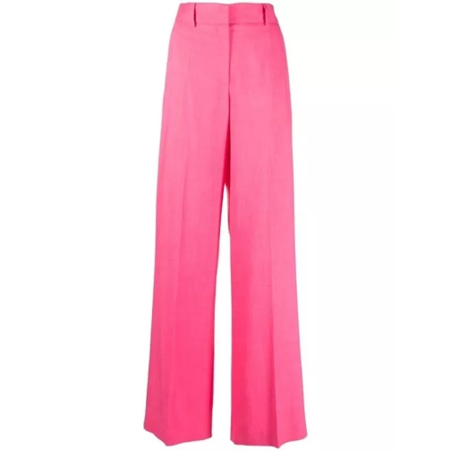 MSGM High-Waist Wide-Leg Trousers Pink 