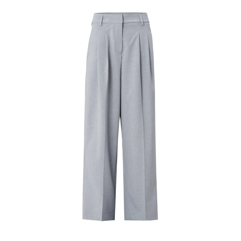 True Religion Hose - Gerades Bein- Buntfalte- Bügelfalte- Unifarbe grau(Image 2)