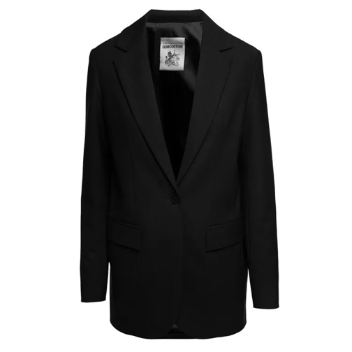 Semi Couture Black Single-Breasted Blazer With Long Sleeves And Black Blazer