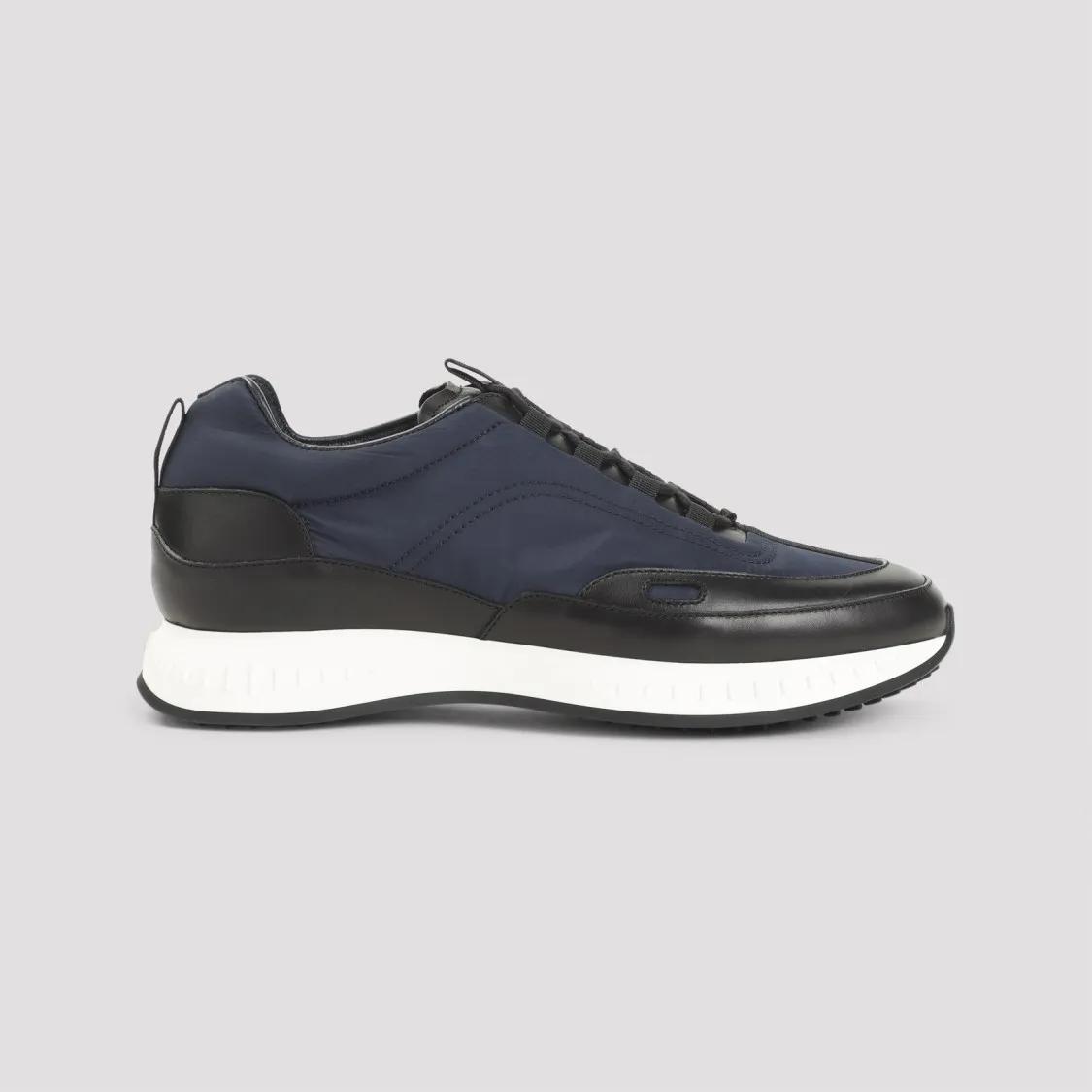 Thumbnail - John Lobb Low-Top Sneaker - Leather Sneakers With Navy And Black Detailing - Gr. 11 - in Blau - für Damen
