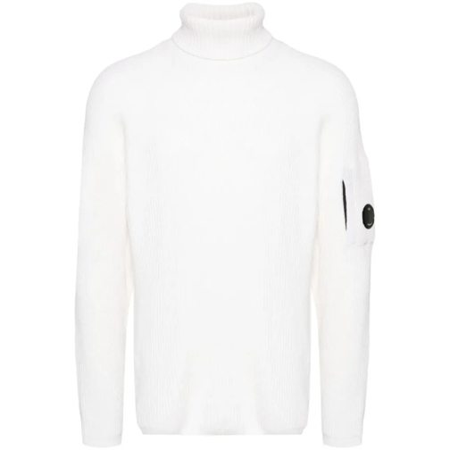 CP Company Lens Roll-Neck Jumper White Pullover