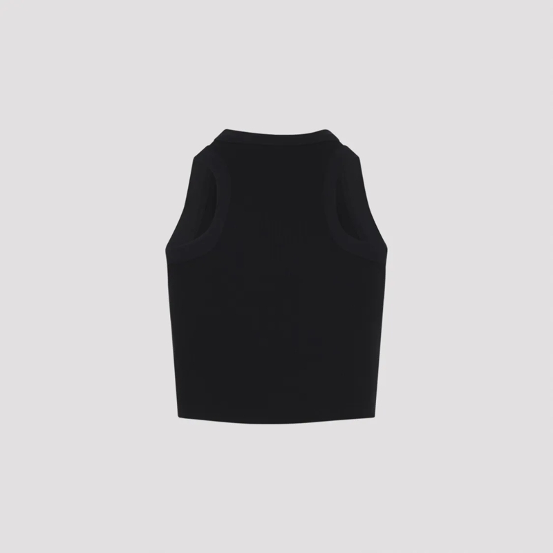 Givenchy Blouse Sleeveless Cropped Top With High Neckline Black