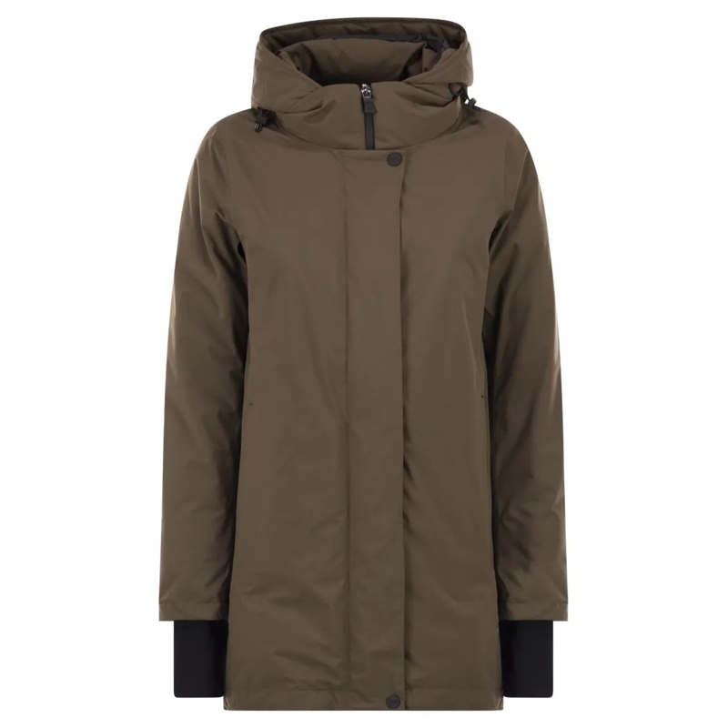 Herno  A-Shaped Down Jacket With Hood, 2 Layers Grey