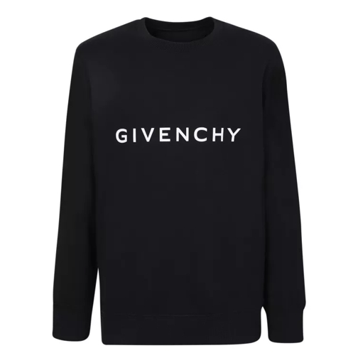 Givenchy Cotton Logo Print Roundneck Sweatshirt Black 