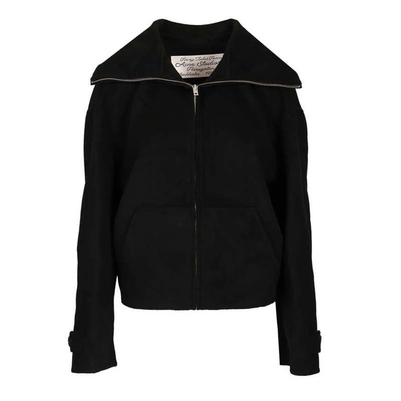 Acne Studios Overgangsjas Minimalist Black Jacket With Tailored Fit And Clas Black