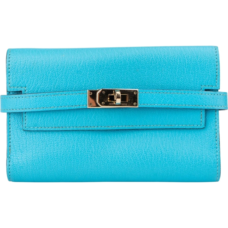 Hermès Geldbörse Hermes Mysore Leather Kelly Compact Wallet mehrfarbig