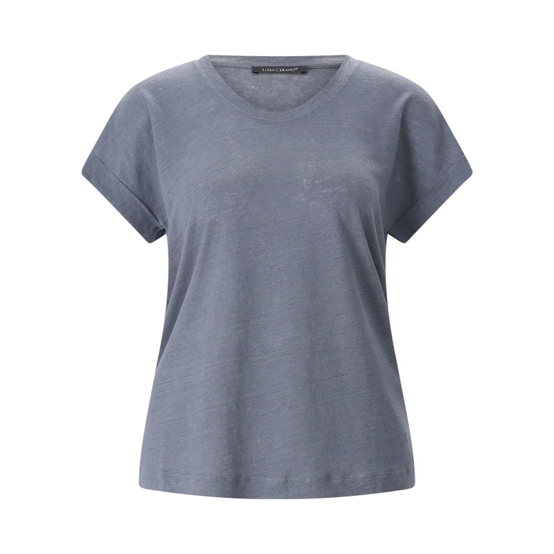 Luisa Cerano T-Shirt T-Shirt aus Leinen blau