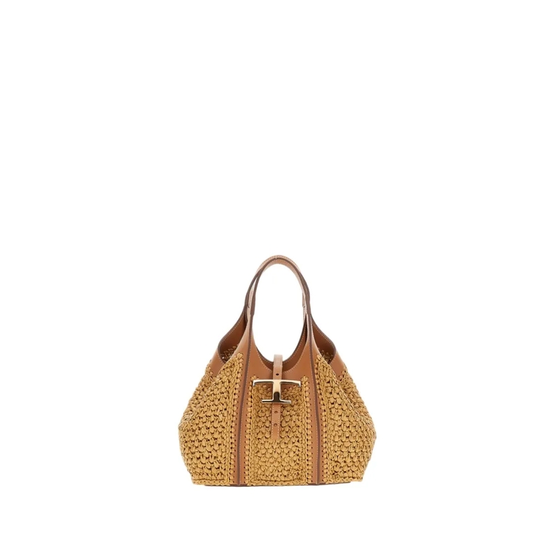 Tod's Fourre-tout Mini Shopping Bag With Calfskin Brown