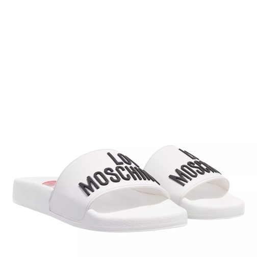 Love Moschino Pool Slides Bianco Slip-in skor