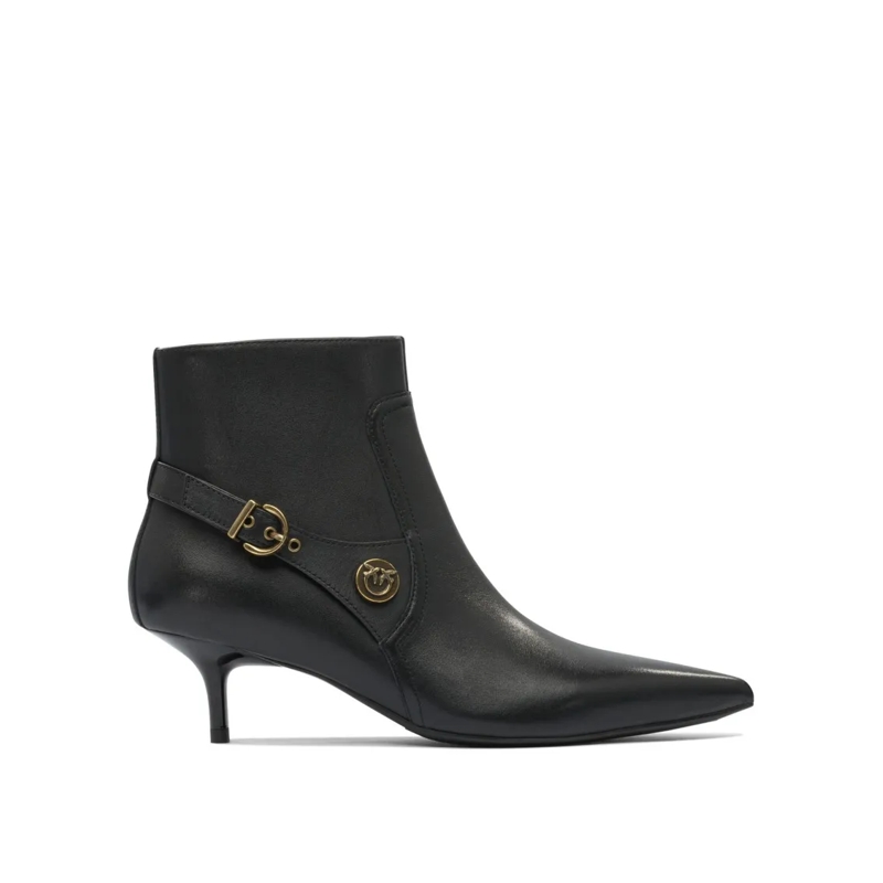 Pinko Stiefel Leather Ankle Boots Black