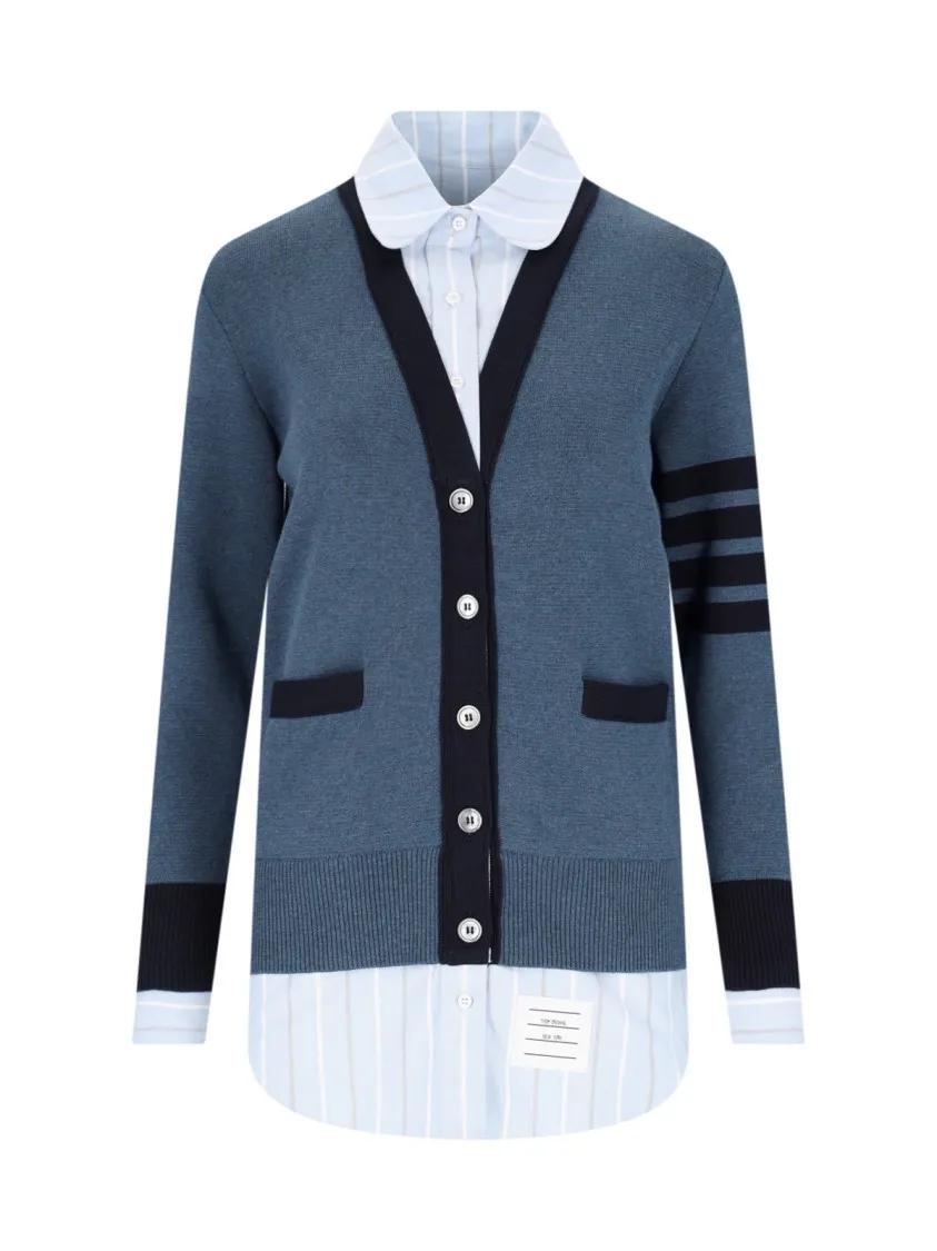 Thumbnail - Thom Browne - Shirt Cardigan – Light Blue - Größe 36 - blau