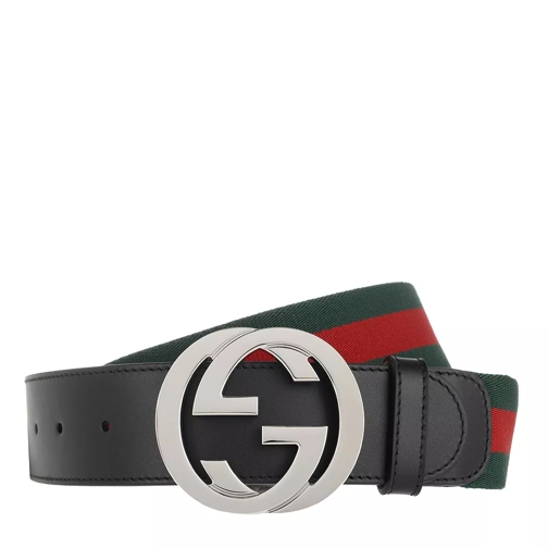 Gucci Signature Belt Green/Red/Green Woven Belt