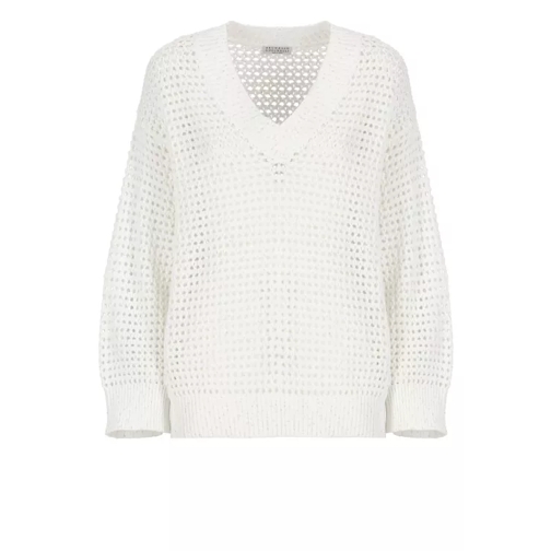 Brunello Cucinelli White Cotton Sweater White 
