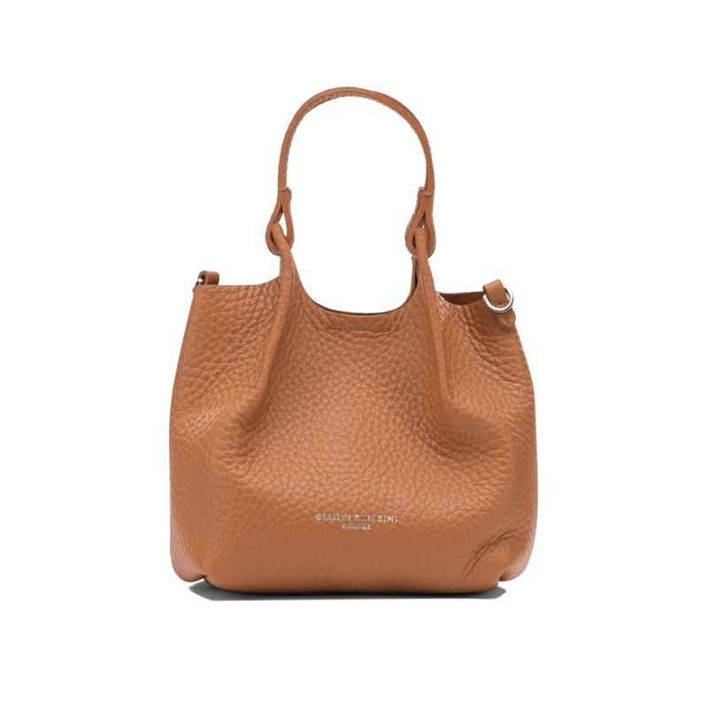 Gianni Chiarini Sac à bandoulière Textured Leather Handbag With Dual Top Handles Brown