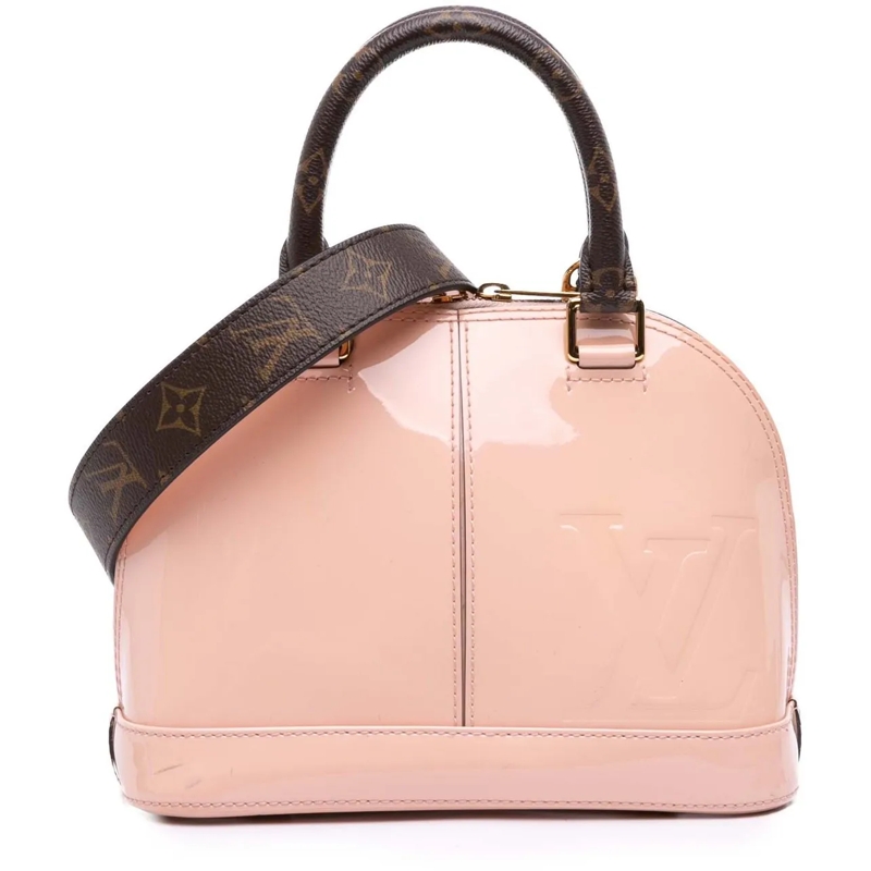 Louis Vuitton Sac à bandoulière Vernis Miroir Alma BB rose