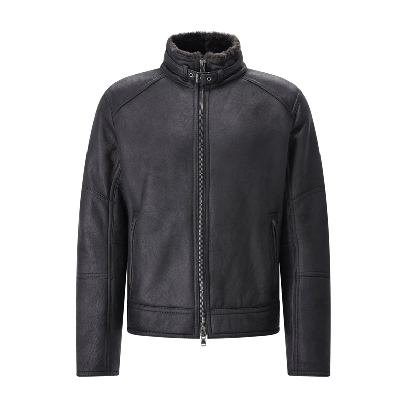 Werner Christ Blazer Lederjacke Basti Anthrazit