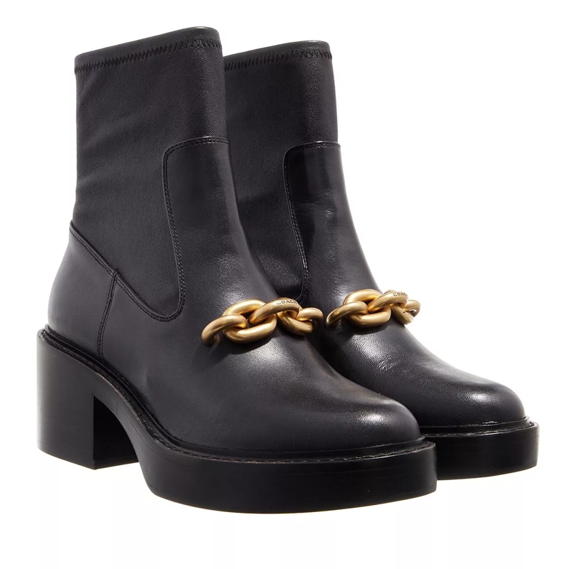 Coach Stiefel Kenna Leather Bootie Black