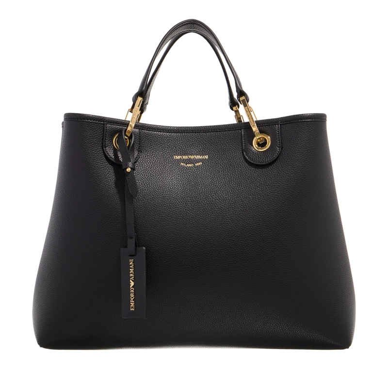 Emporio Armani Tote Shopping M Pelle Soft - Shopping M Soft Leather Nero/Silver