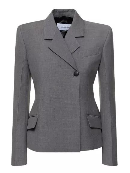 Ladies grey hot sale wool blazer