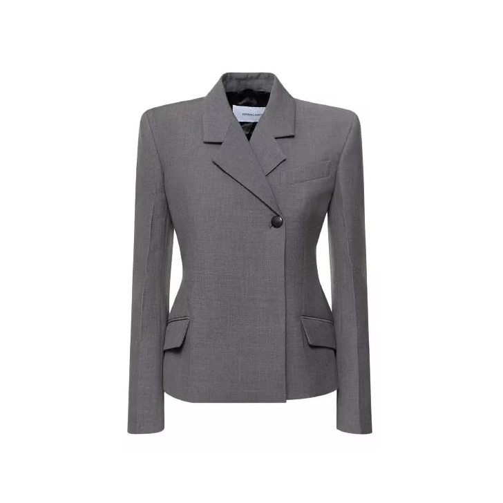 Ladies grey hot sale wool blazer