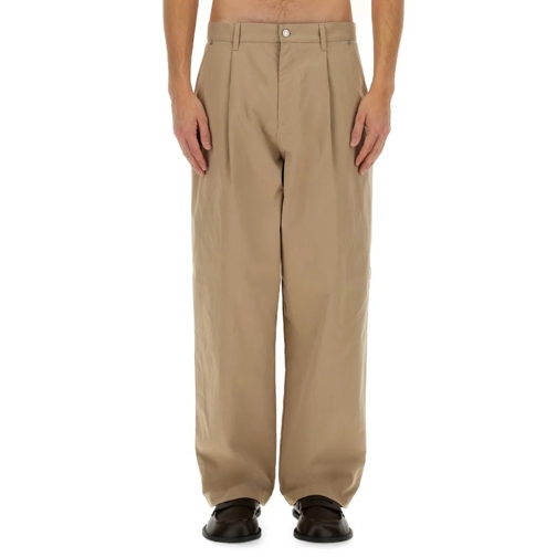 Moschino Anzugshosen Wide-Fit Relaxed Cotton Blend Pants Neutrals