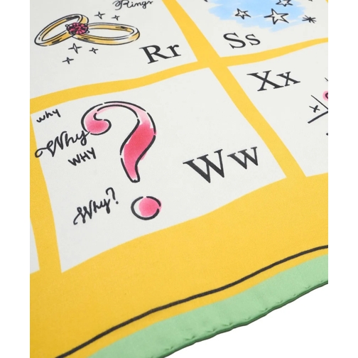 Moschino Écharpe en laine Silk scarf with print gelb (Image 3)