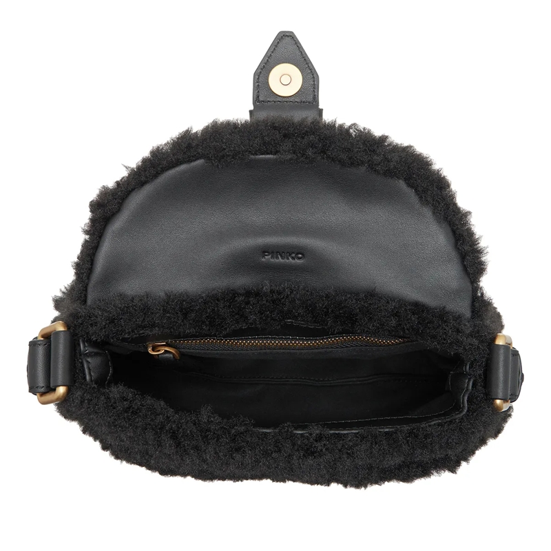 Pinko Schultertasche Jolene Shoulder Mini Nero Limousine-Chocolate Gold(Image 15)