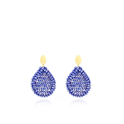 LOTT.gioielli Earrings Glassberry Closed Drop Medium Blue Gold Orecchino a goccia