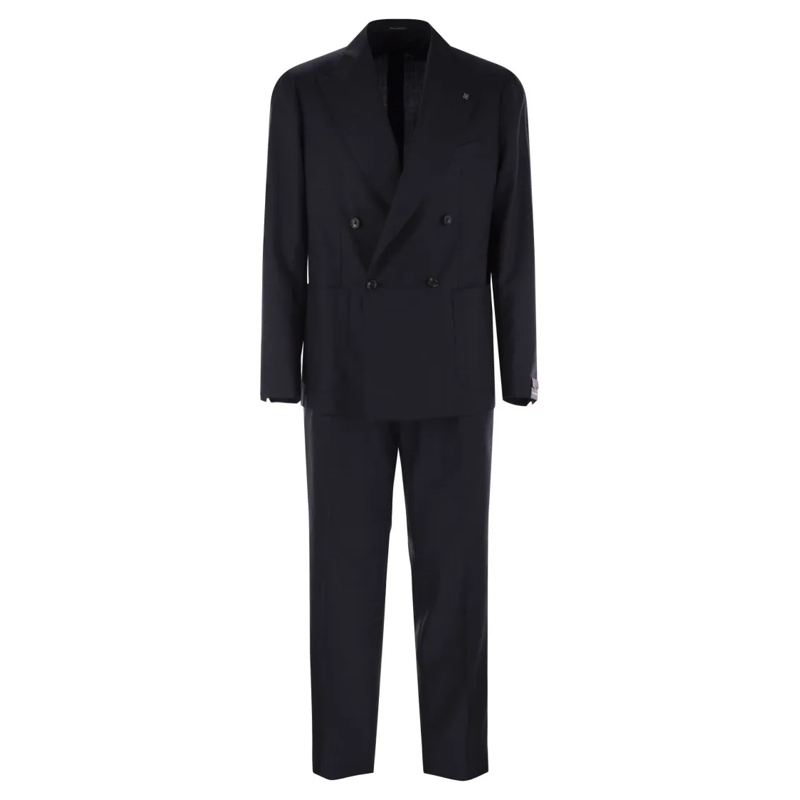 Tagliatore Anzugkombination Virgin Wool Double-Breasted Suit Blue