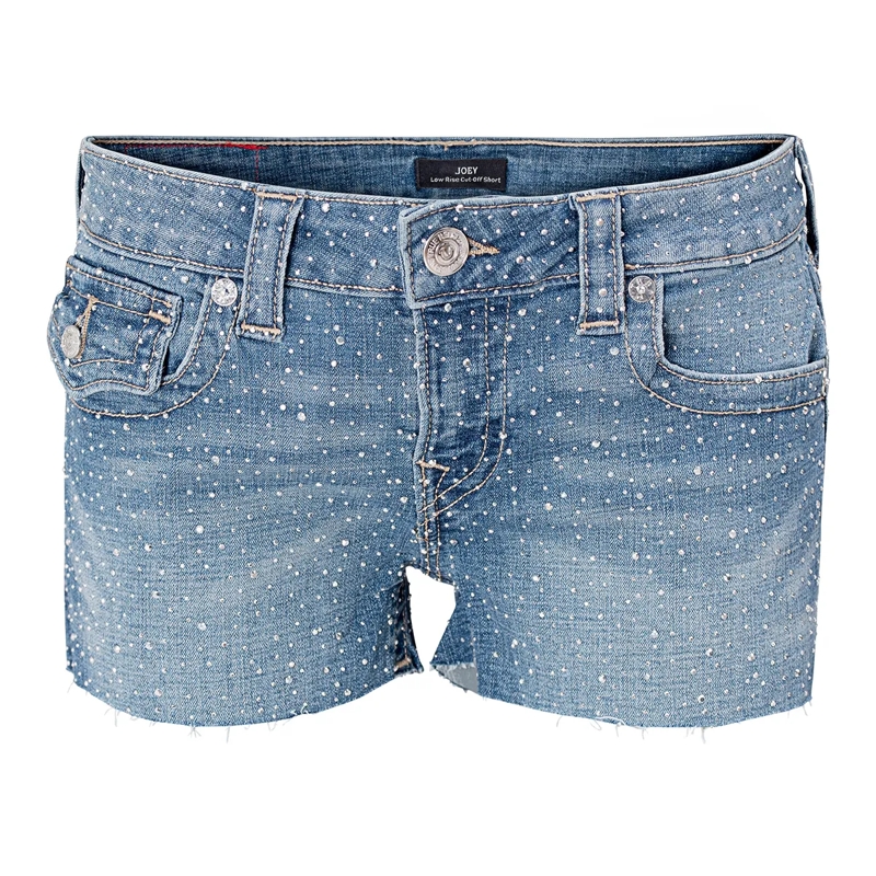 True Religion Shorts - Jeans-Shorts JOEY- Mit Klapptaschen- Allover Z hellblau