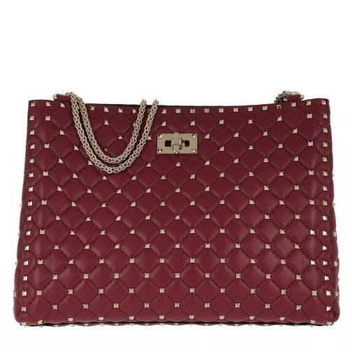 Valentino Garavani Rockstud Spike Shopping Shoulder Bag Ruby Shopper