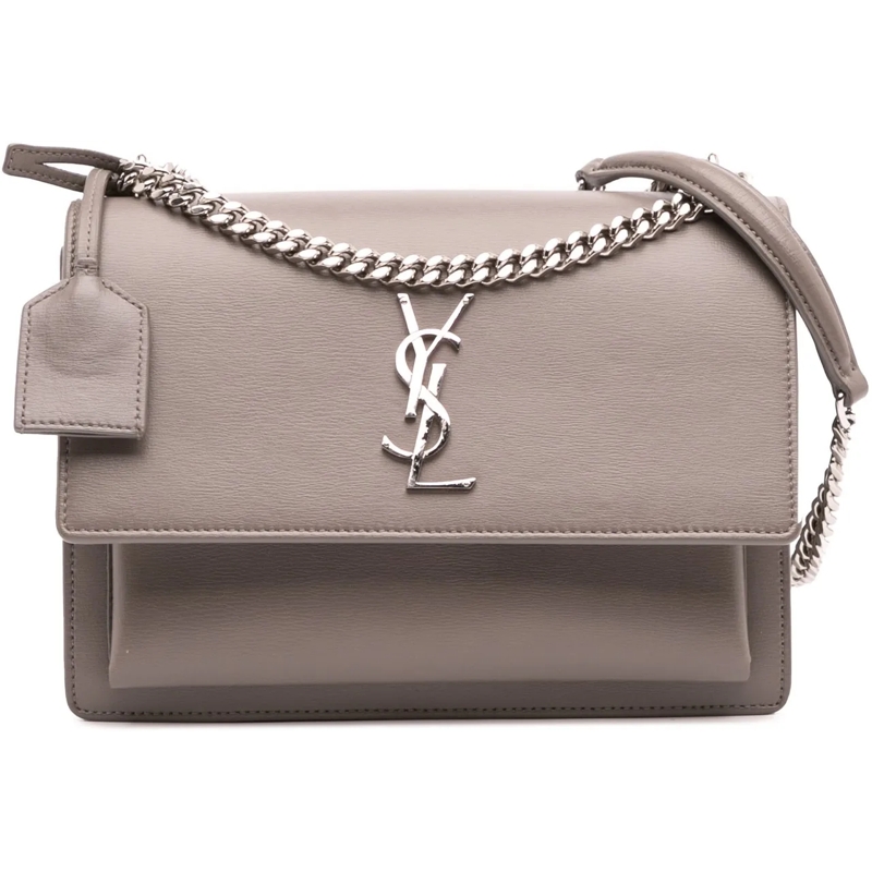 Saint Laurent Schultertasche Medium Leather Monogram Sunset Crossbody grau