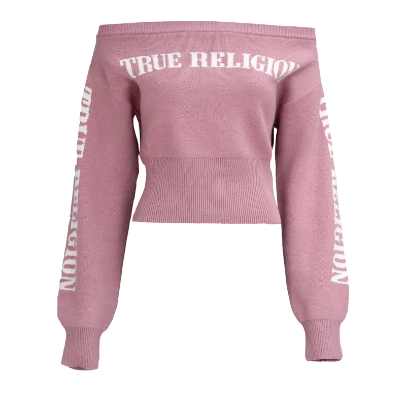 True Religion  Pullover Schulterfrei altrosa