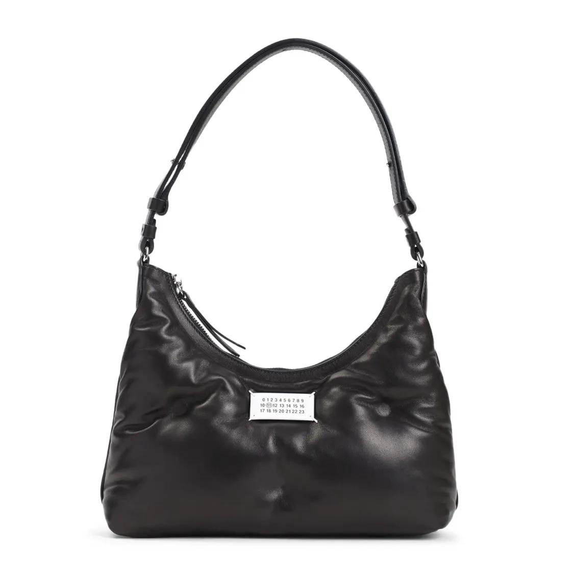 Maison Margiela Shopper - Glam Slam Small Black Lamb Leather Hobo Bag - Gr. unisize - in Schwarz - für Damen