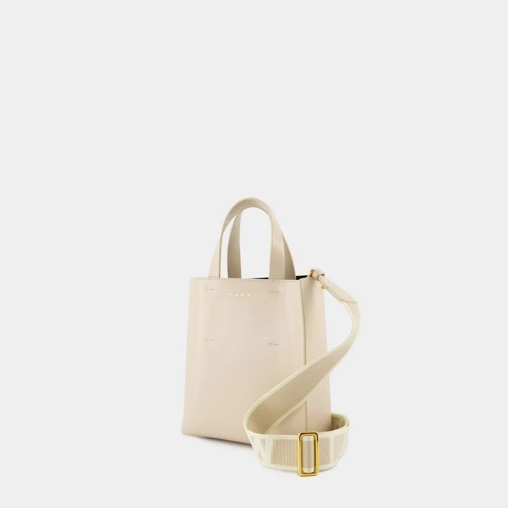 Marni Totes & shoppers Museo Mini Shopping Bag Leather Beige in beige