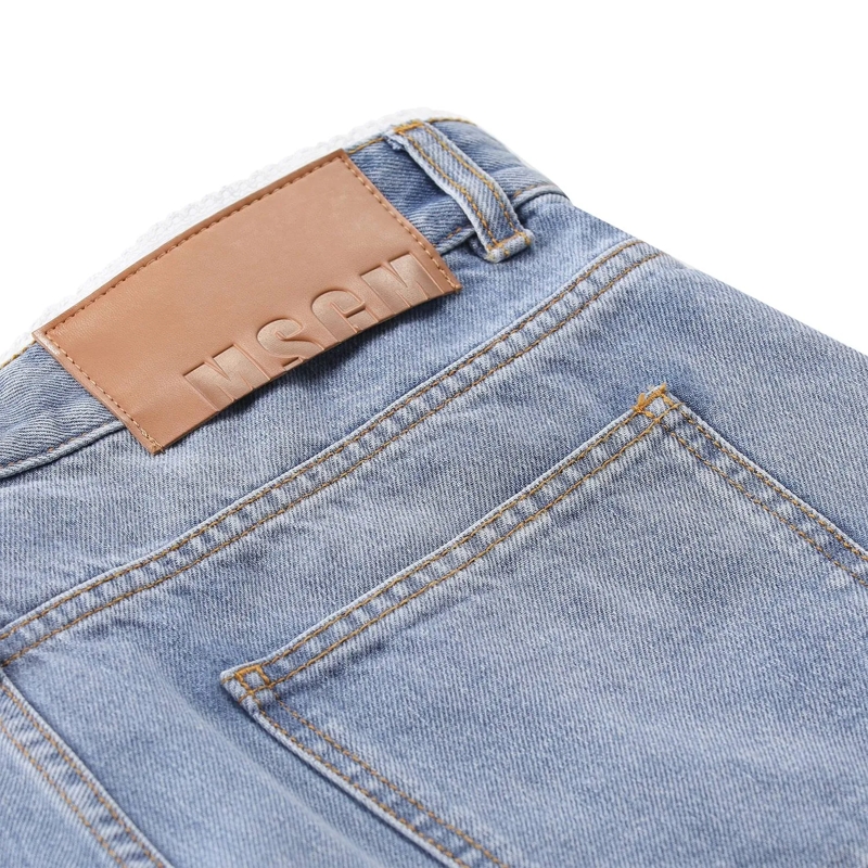 MSGM Bermuda-Shorts Jeansshorts mit Spitze blau(Image 4)