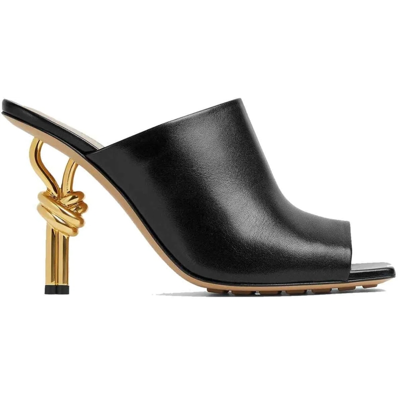 Bottega Veneta T-Shirt Bottega Veneta Knot Leather Mules schwarz