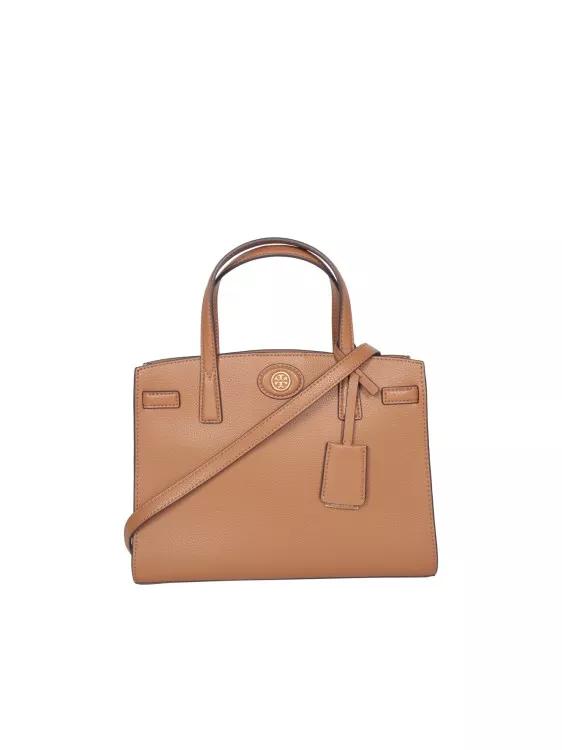 Tory Burch Satchel Bag - Robinson Pebbled Small Satchel - Gr. unisize - in Braun - für Damen