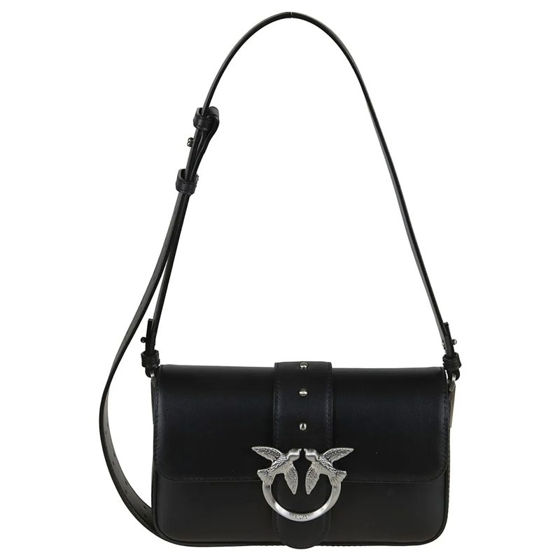 Pinko Schultertasche Slouchy Leather Wallet With Pyramid Studs Black