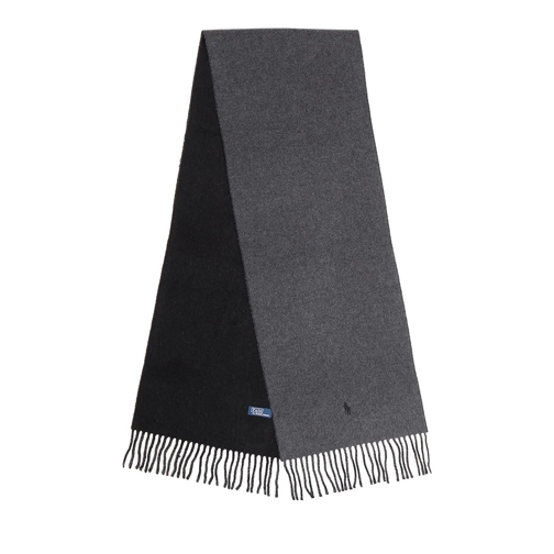 Polo Ralph Lauren Dbl Fc Wl Sf-Scarf-Oblong Black/Charcoal Écharpe en laine