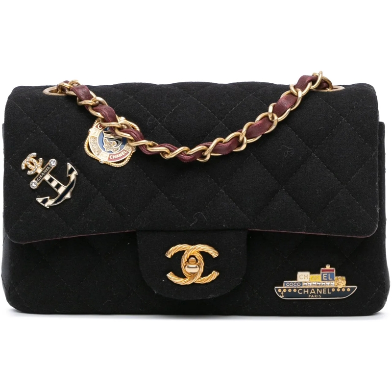 Chanel Sac à bandoulière Paris Hamburg Mini Rectangular Classic Wool Coco S schwarz