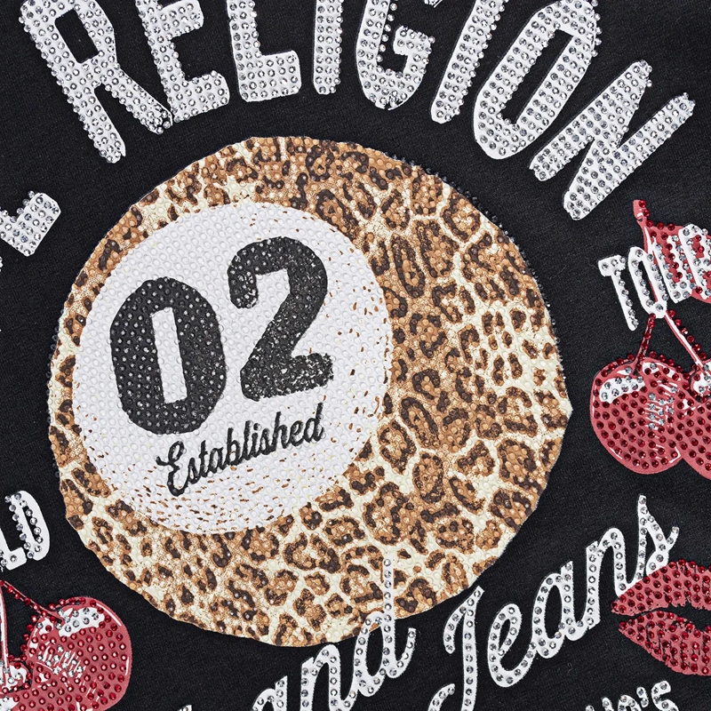 True Religion T-Shirt - T-Shirt- Kurzarm- Verkürzte Form- Bauchfrei- schwarz(Image 5)