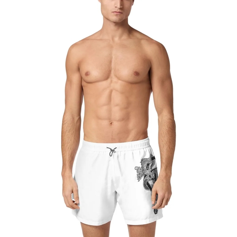Philipp Plein Shorts Badehose Dragon weiss(Image 2)