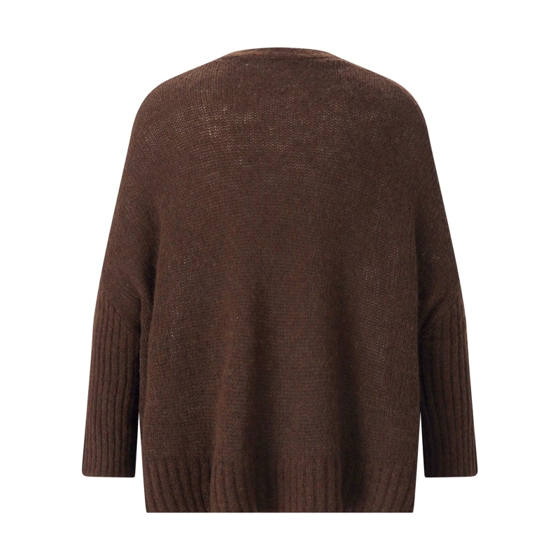 Luisa Cerano Cardigan Strickjacke aus Alpaka & Wolle braun(Image 3)