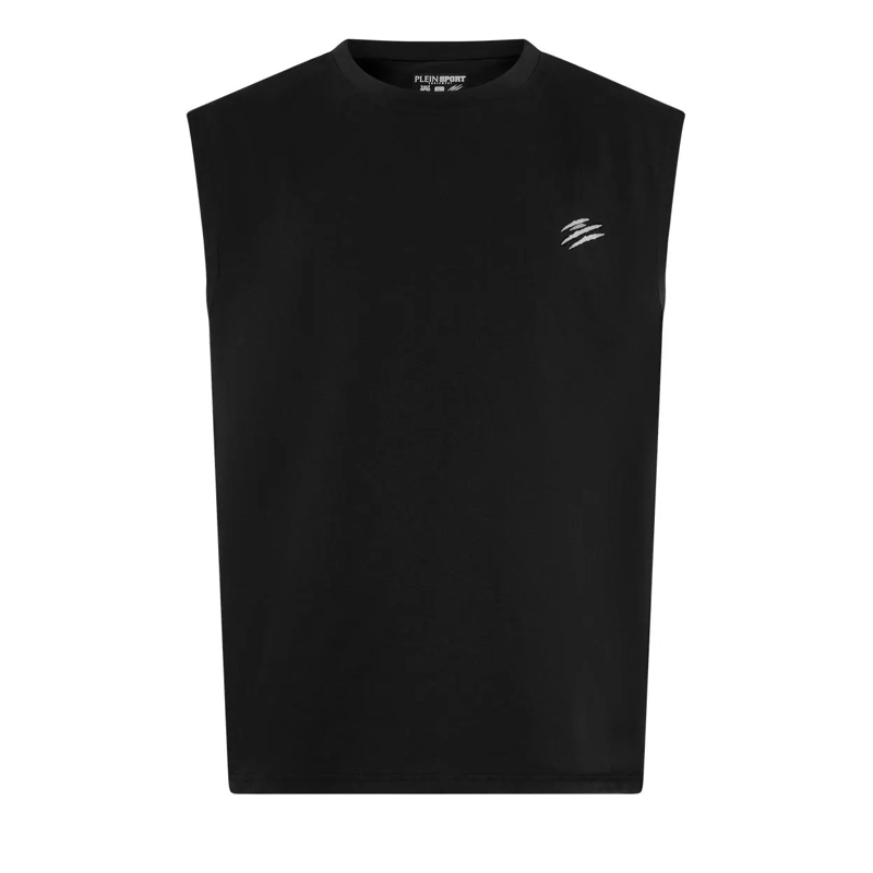 Plein Sport Top Tank Top Chrome Scratch schwarz