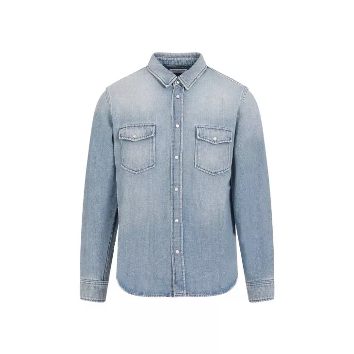 Saint laurent oversized denim shirt top