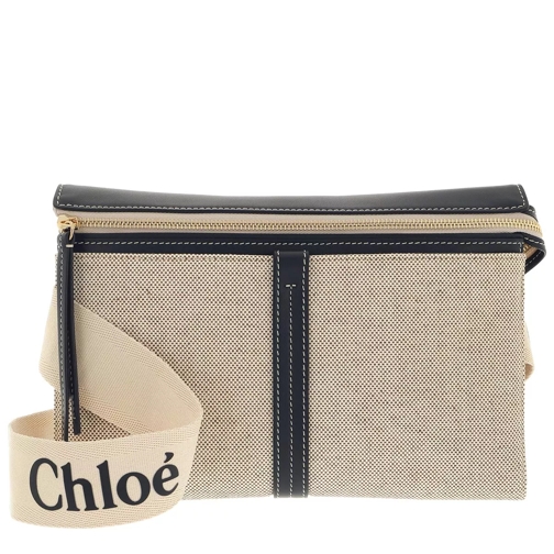 Chloé Small Woody Shoulder Bag Beige/Blue Crossbody Bag