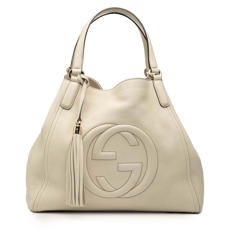 Gucci Shopper Medium Leather Soho Cellarius Tote weiß